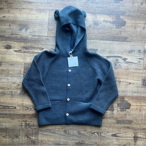 Zara Kids Blue Button Up Soft Knit Viscose Cardigan Sweater Pockets Size 4-5 NWT